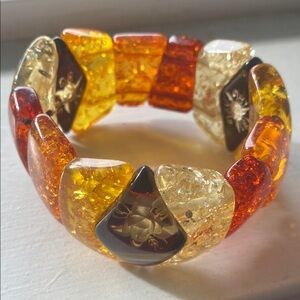 Vintage Amber Stretch Bracelet